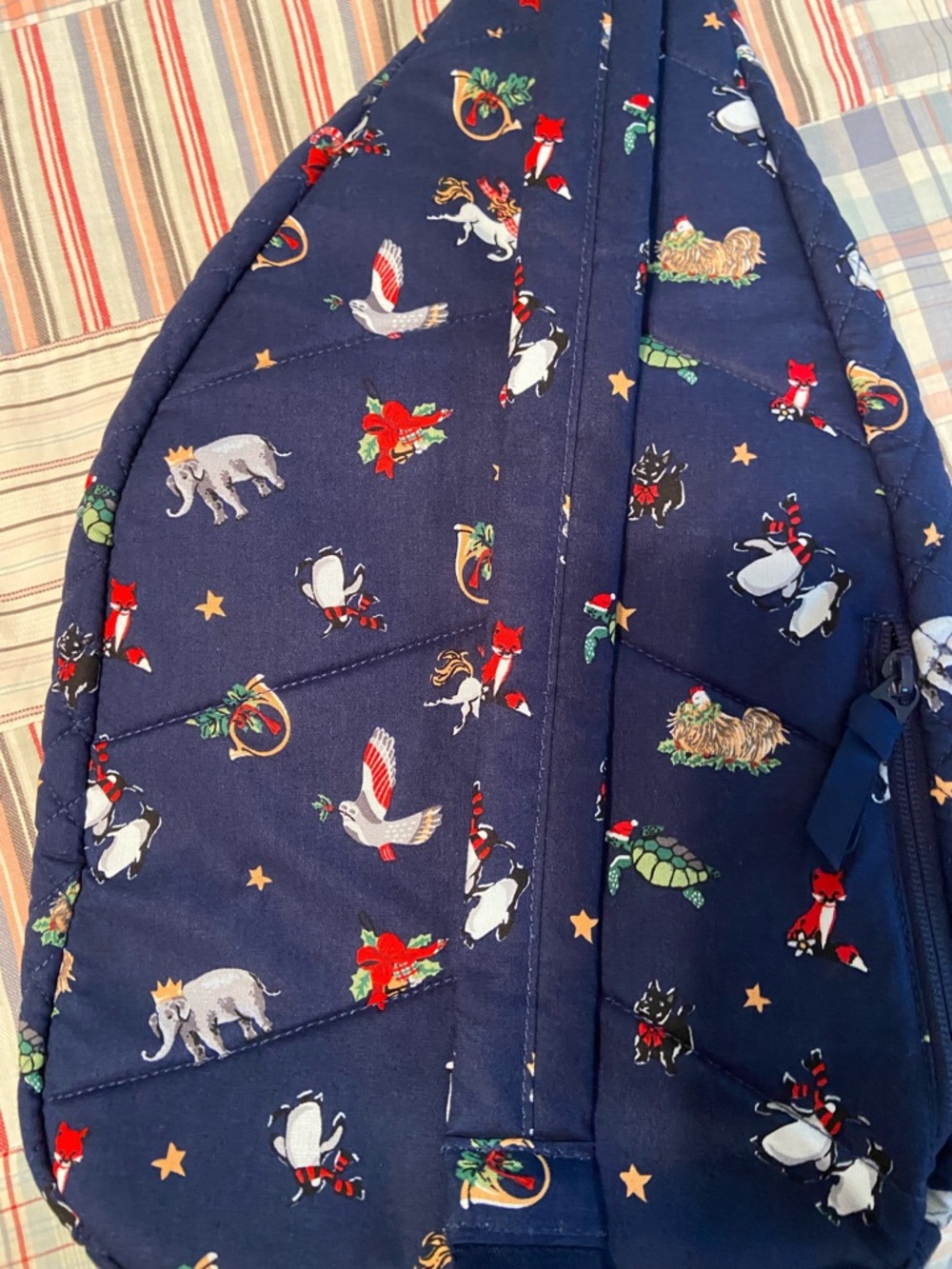 Vera Bradley Christmas Quilted Sling backpack - Picture 2 of 5
